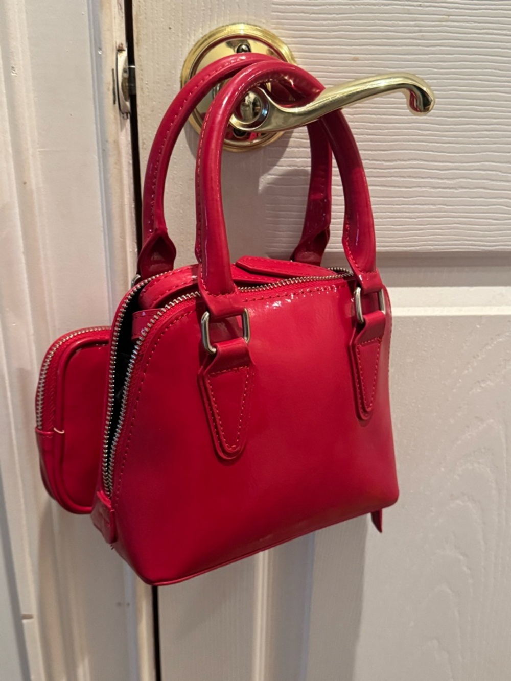 Steve Madden Red Patent Mini Satchel